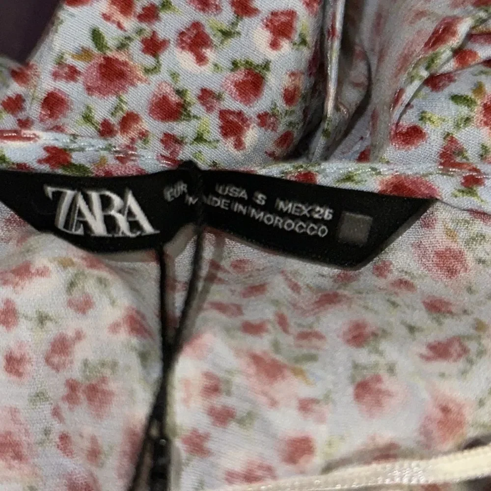 Zara Floral Print Wrap Blouse NWT Sizes S L V Neck Tie Waist Top